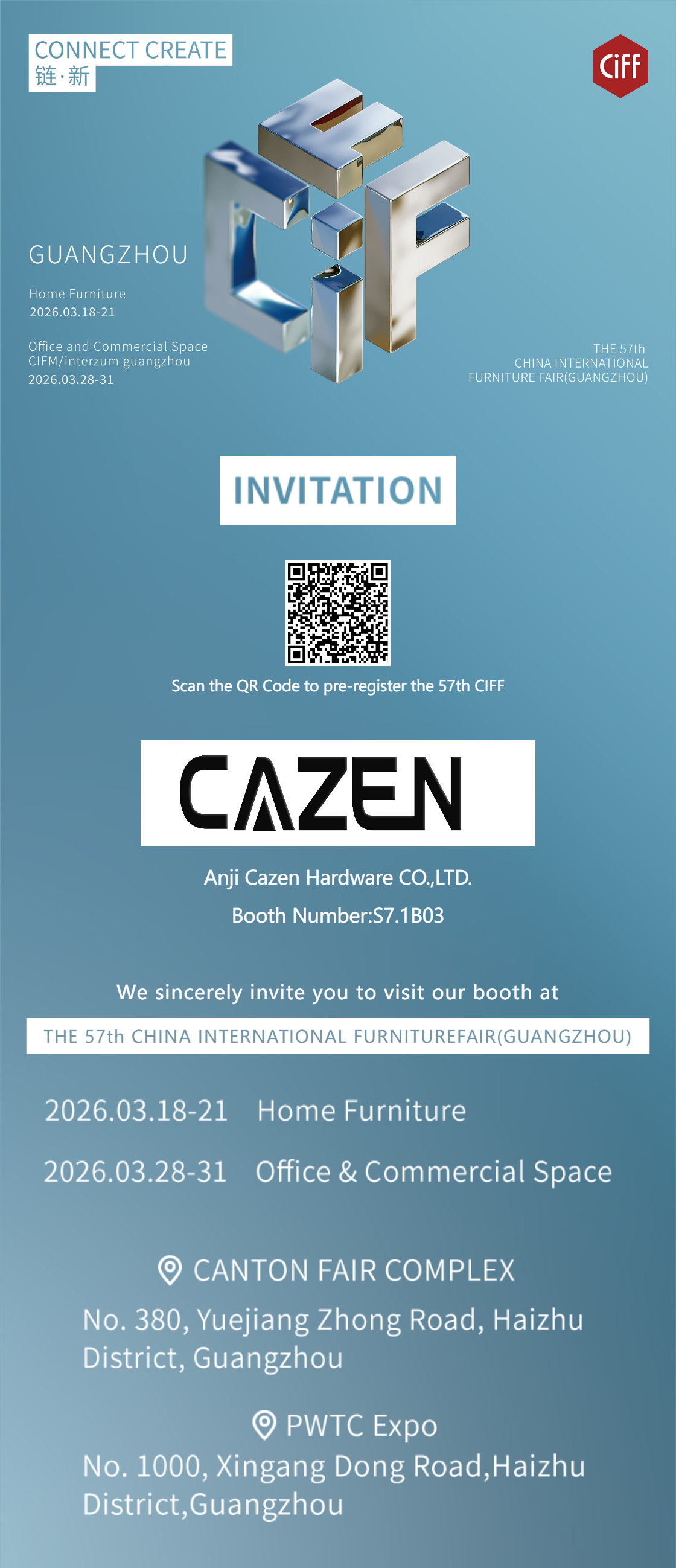 Cazen will attend 57th CIFF FAIR